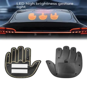 Luz engraçada do dedo do carro com controle remoto, Sinais de Corrida Rodoviária, Luz do Gesto Médio, Auto Amber Warning Brake Light